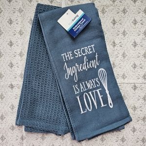 True Living Embroidered Kitchen Towels